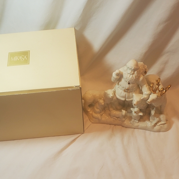 Santa Animal Scene Vtg Mikasa Holiday Elegance Porcelain...
